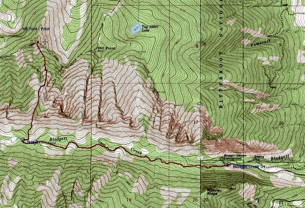 Topo of South Face Chute Route