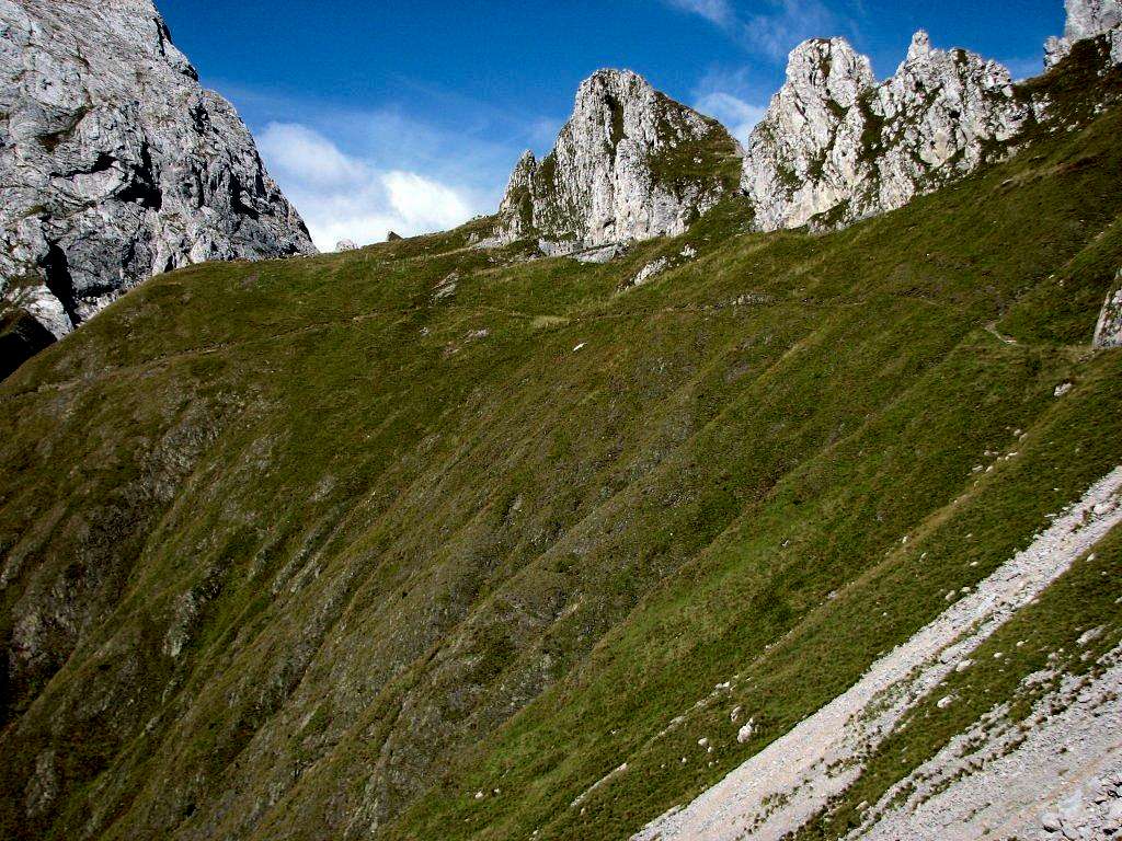 The grassy ridge of Cresta Verde, 2150m.