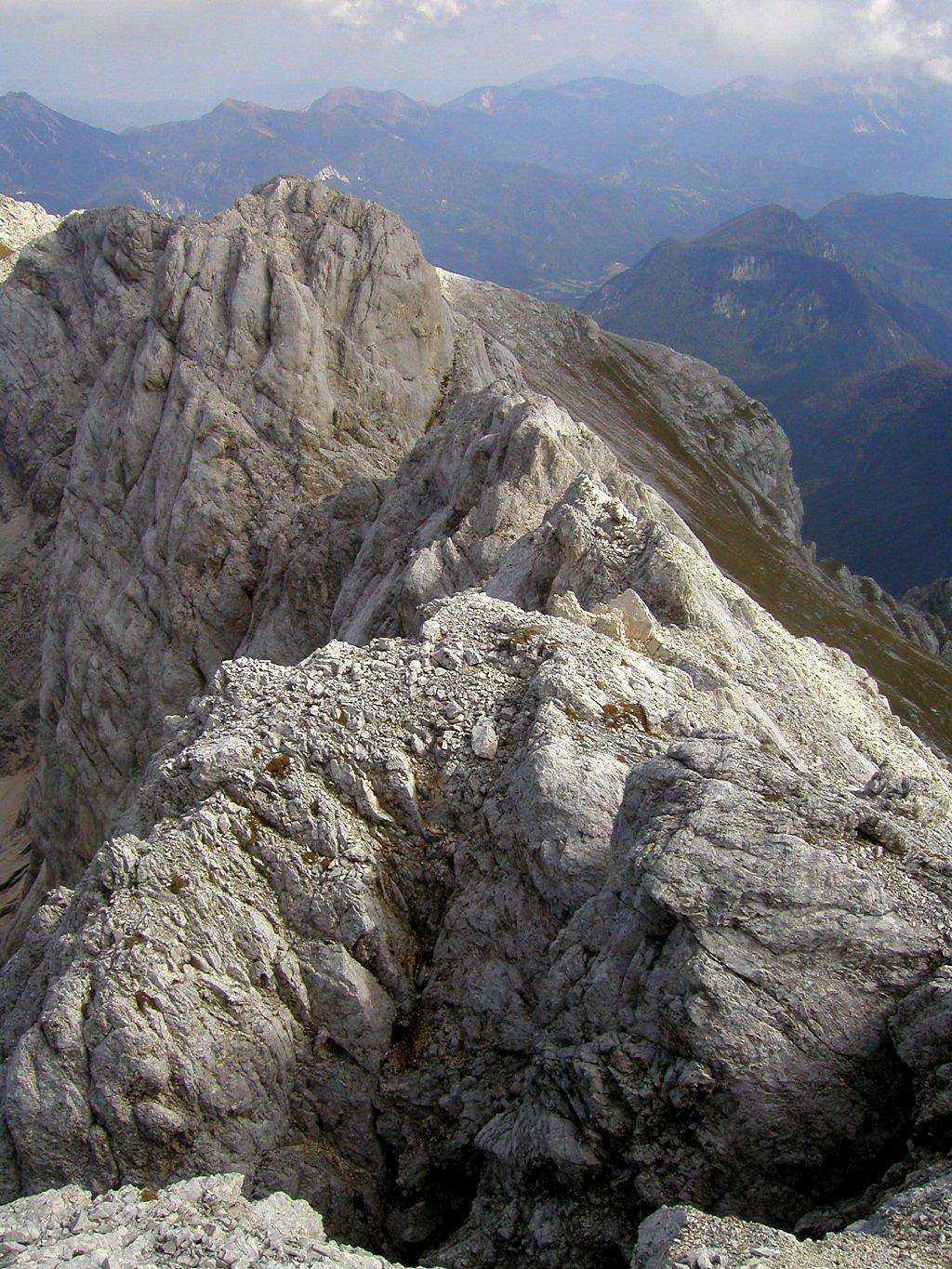 The ridge between Dovski Kriz, 2542m and Skrnatarica, 2448m.