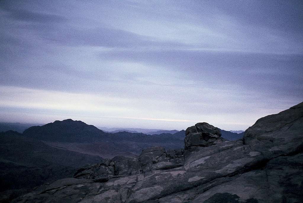 On the summit of Mt. Moses at sunrise