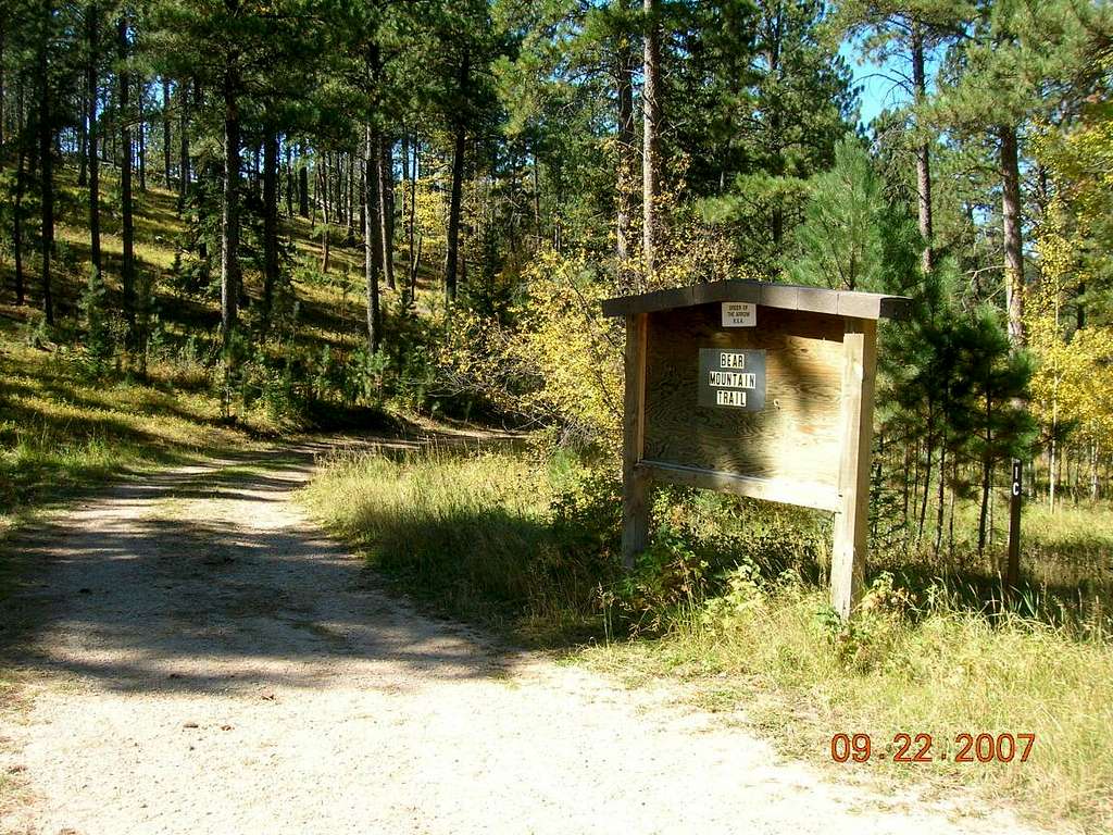 Former Trailhead Sign at Bear Mountain