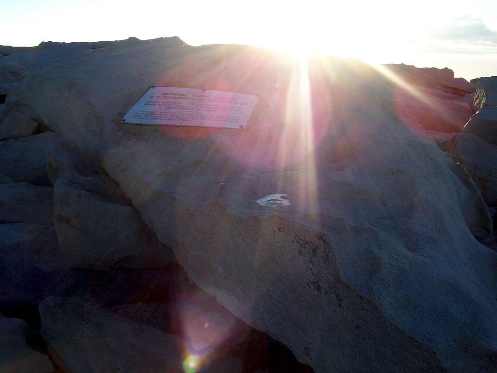 The Whitney sign during sunrise