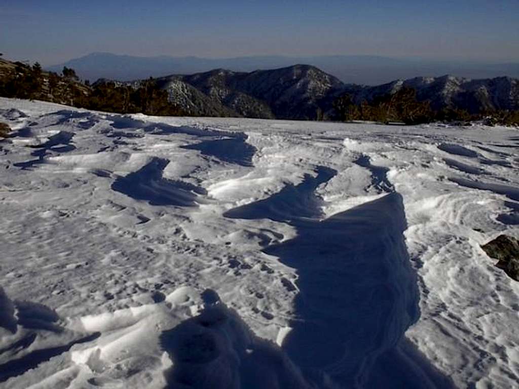 Snow drifts near the summit...