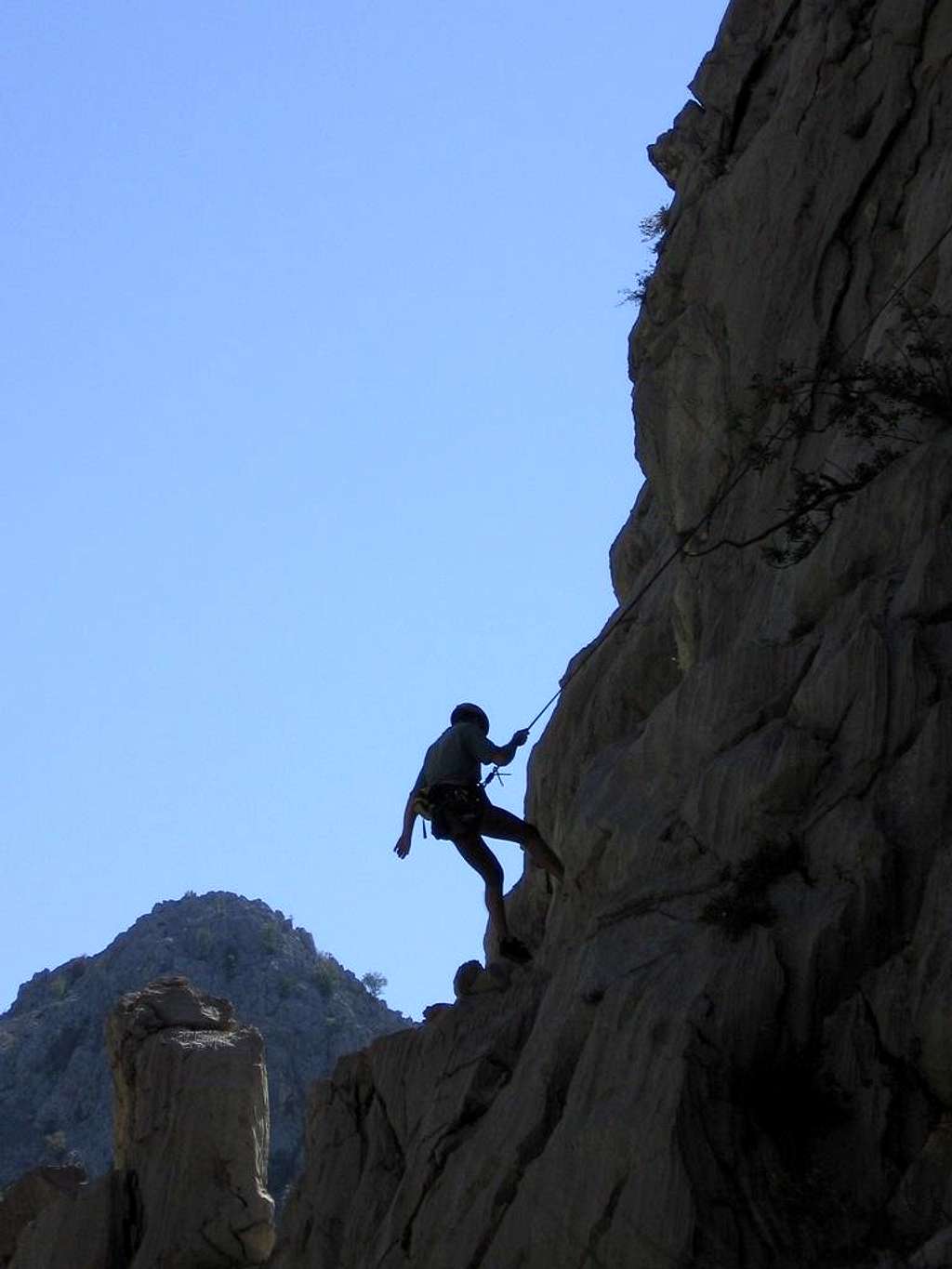 Climber close to ridge