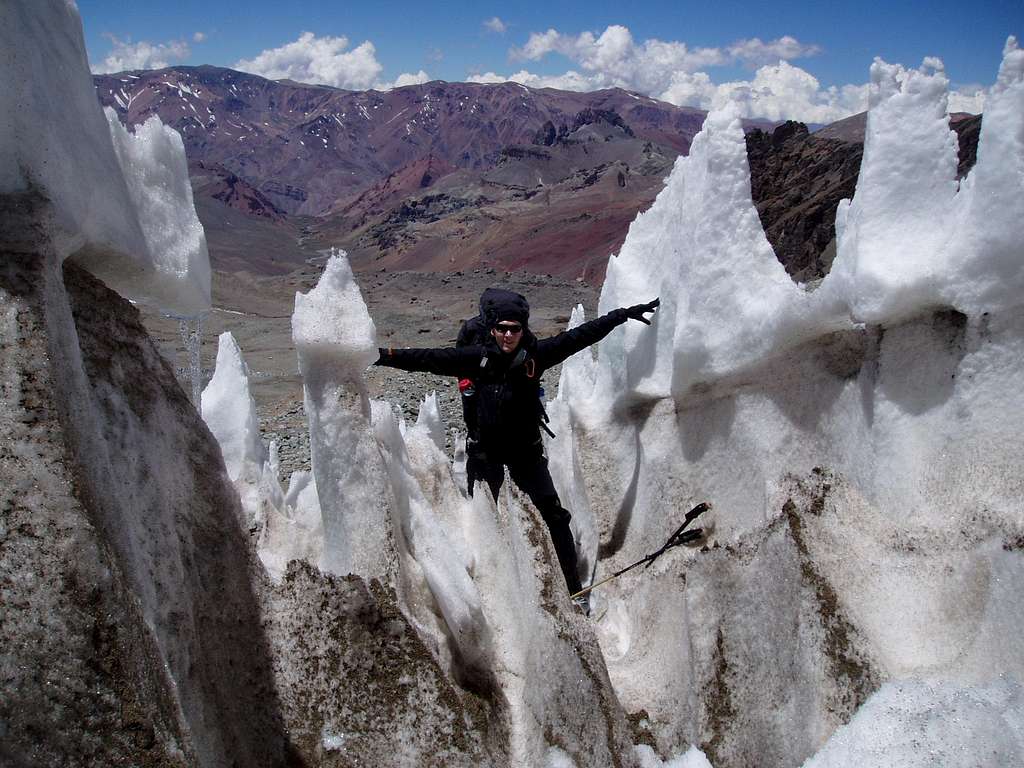 Penitentes on a human scale