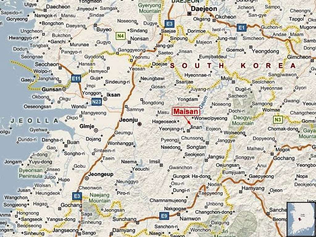 Map showing location of Maisan