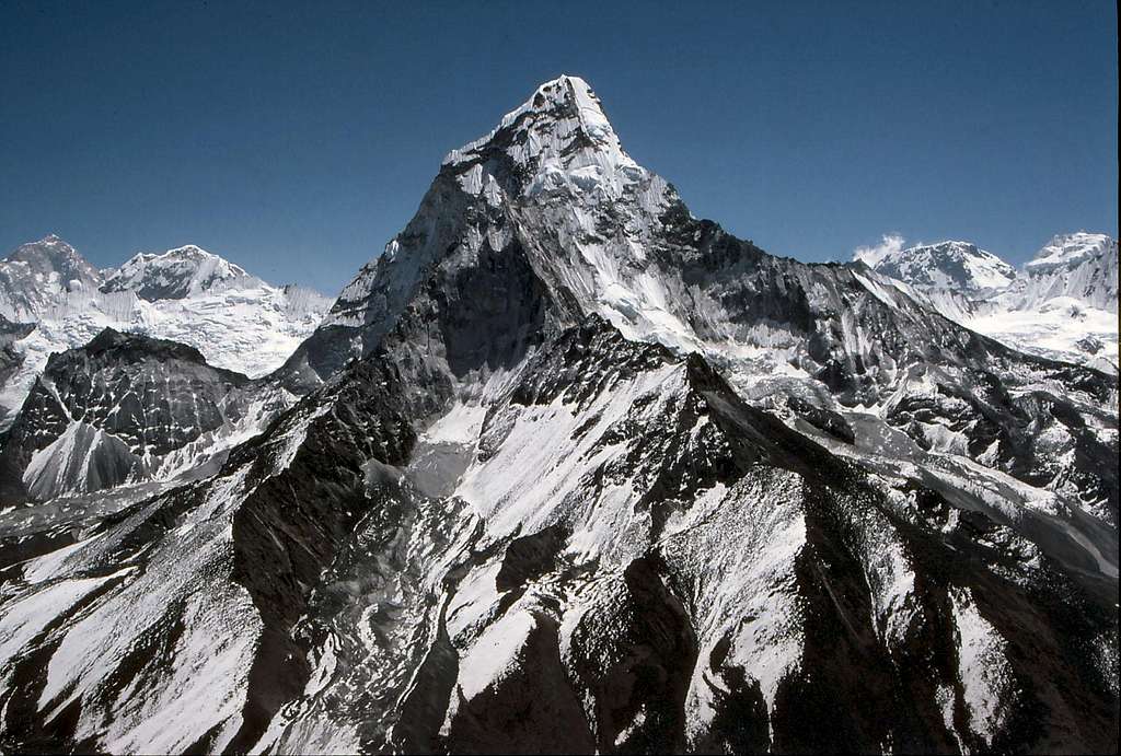 Ama Dablam seen from Taweche Towers across the Khumbu Valley to the NW