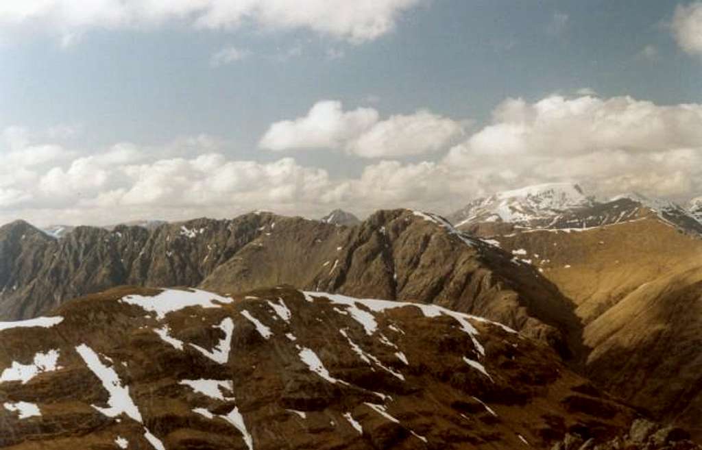 The Aonach Eagach from Stob...