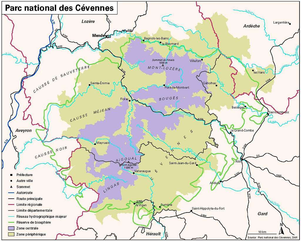 Map of Cévennes