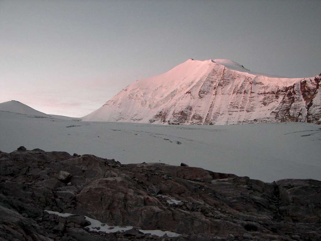 Bishorn sunrise from arrival Brunegg Glacier
