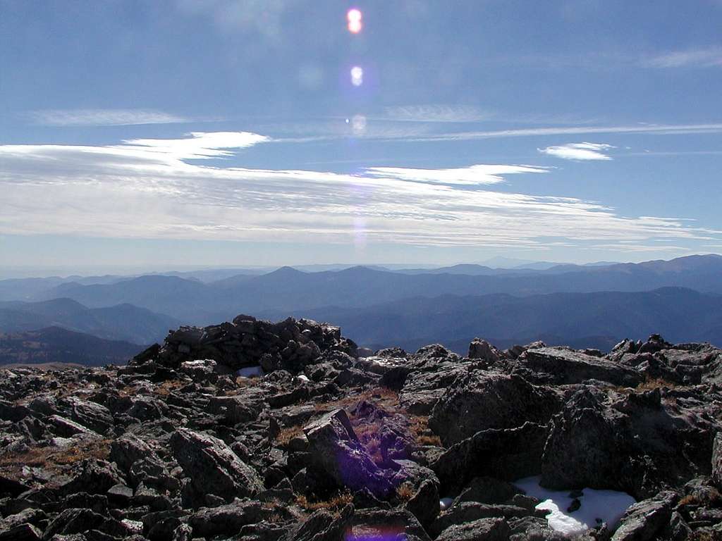 Looking off at Pikes Peak from the summit of James Peak