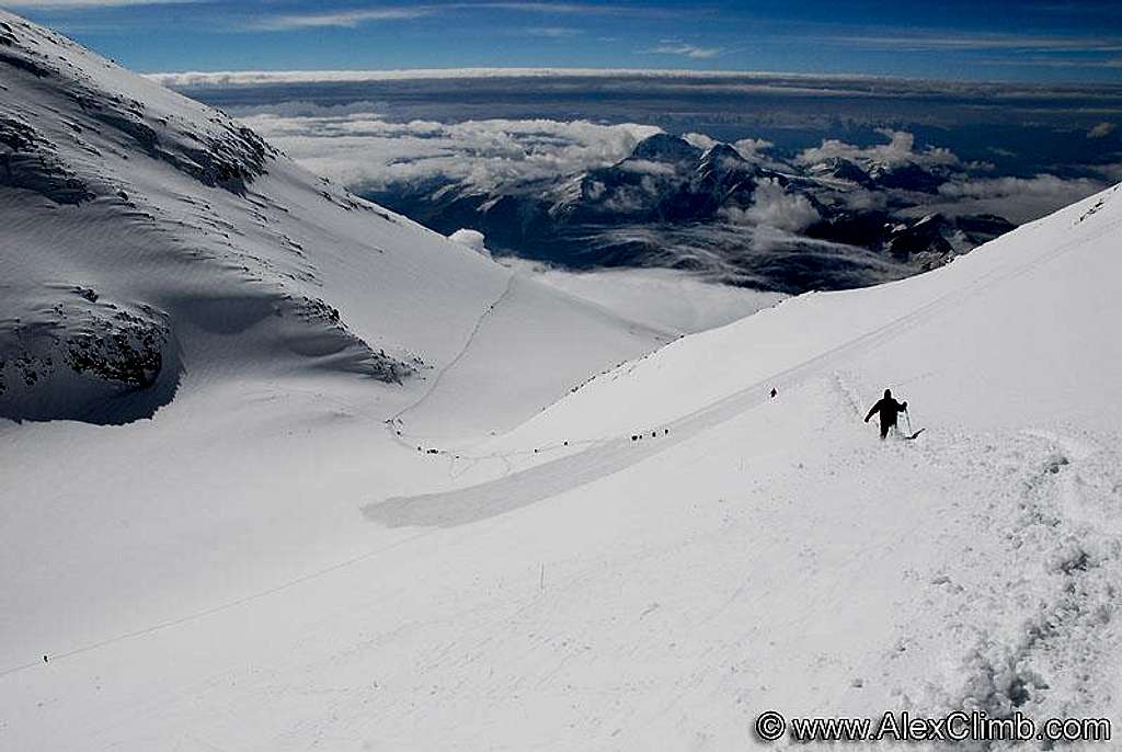 Avalanch on the West Summit of Elbrus