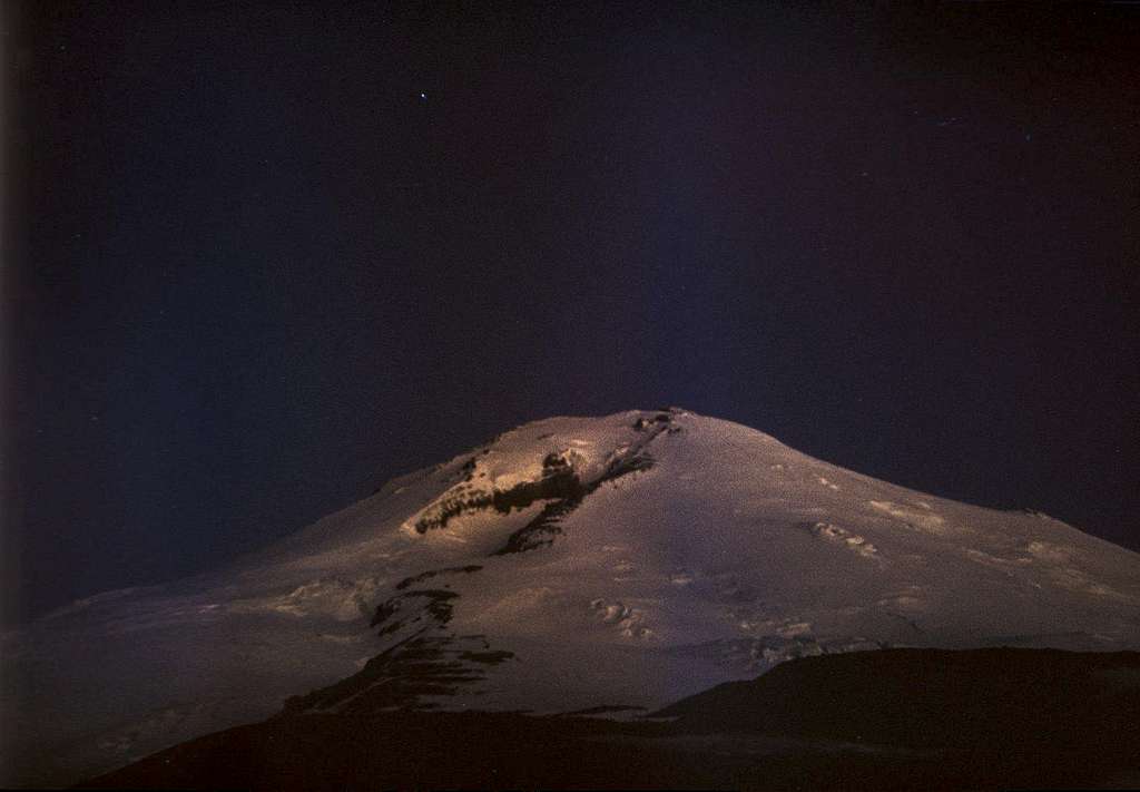 East Elbrus in pre-dawn twilight