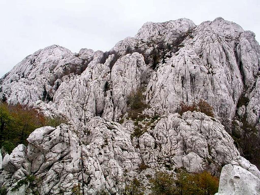 White limestone fortress of...