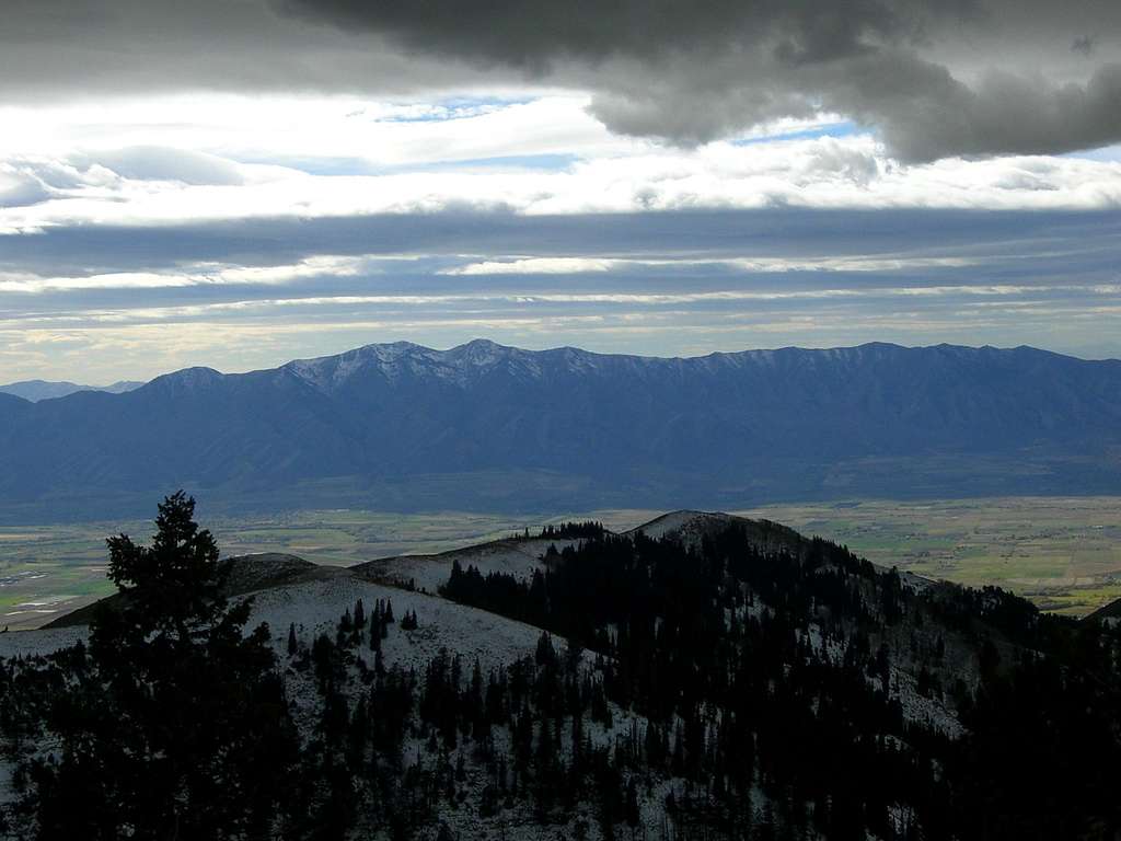 The Wellsvilles and Cache Valley from the Summit
