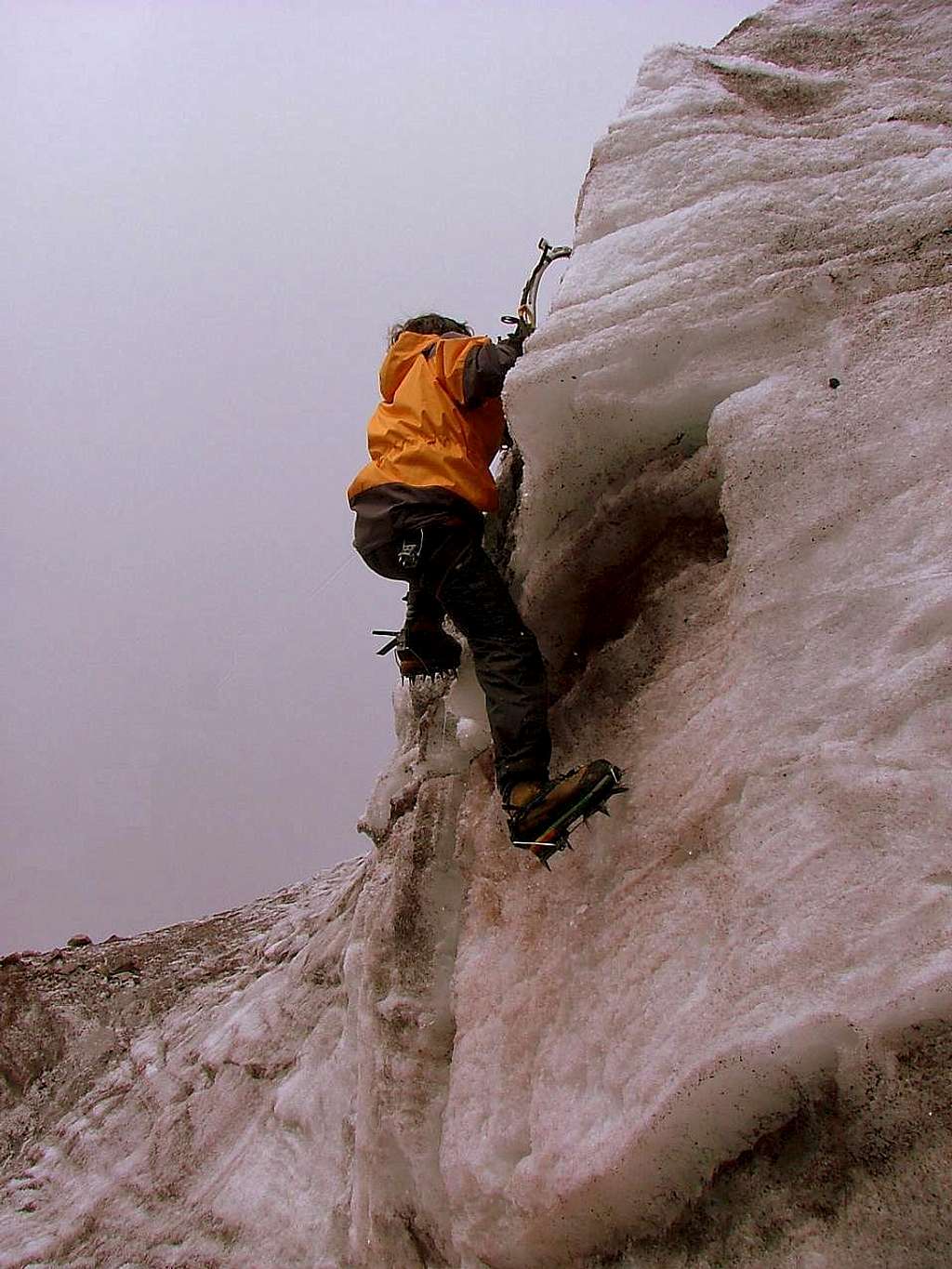 Climbing a serac. Cotopaxi glacier.