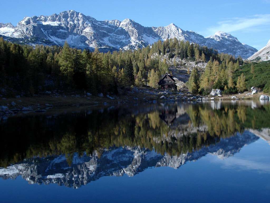 Triglav 7-Lakes Valley - Double Lake with Triglav Hut
