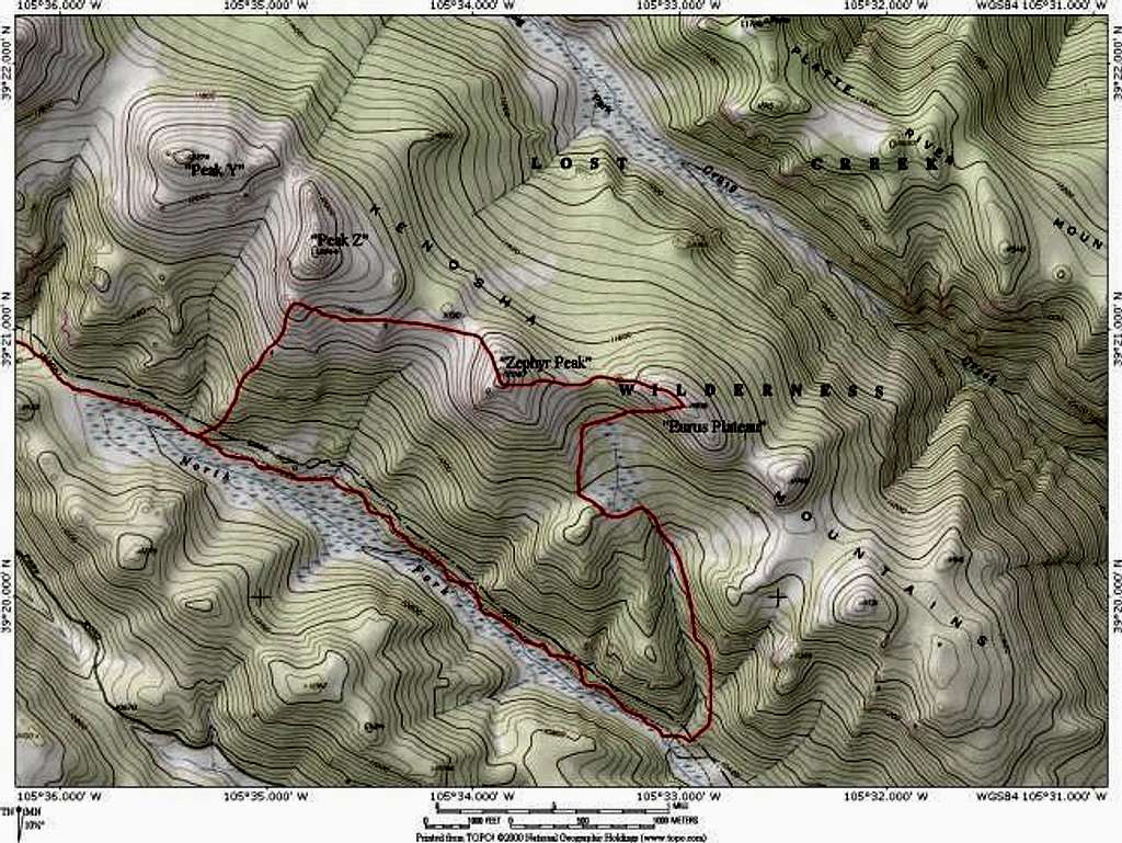 A topo map depicting the loop...