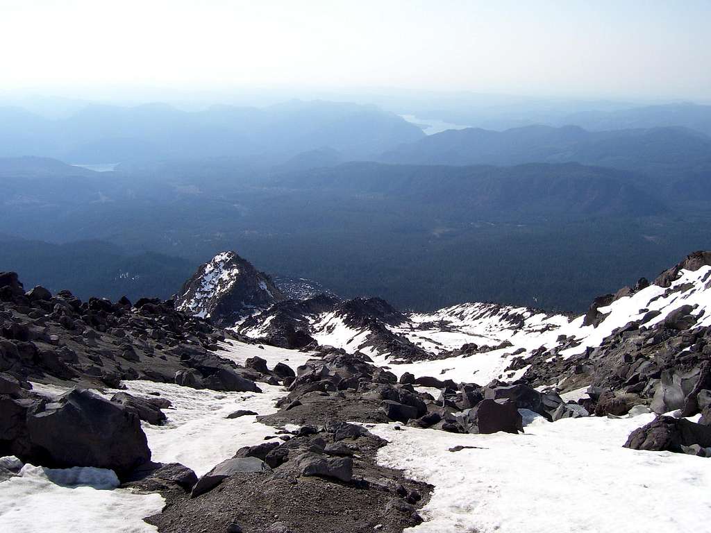 Looking down the ridge