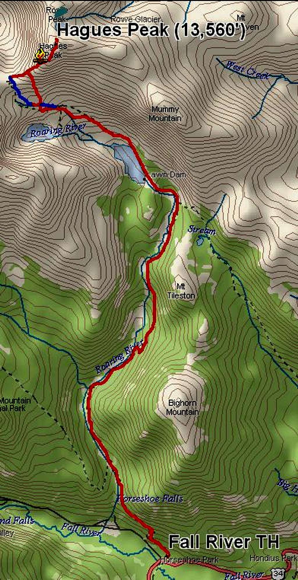 Hagues Peak Route Topo