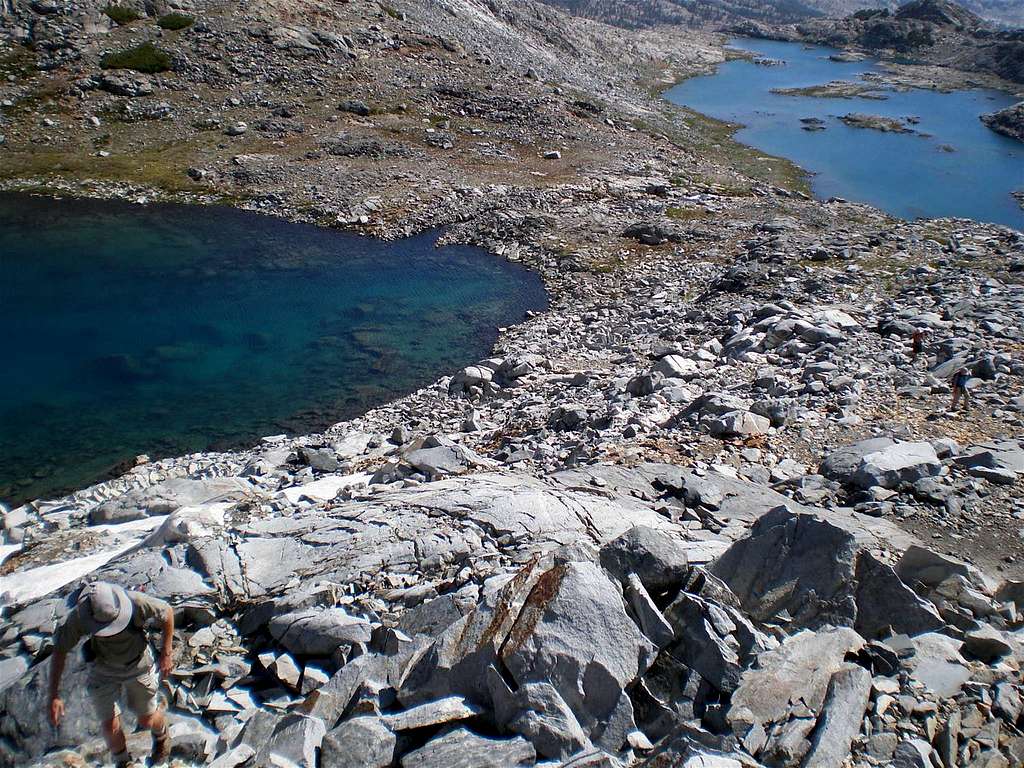 Upper (left) and Lower (right) Marie Lakes en route to Rodgers Peak