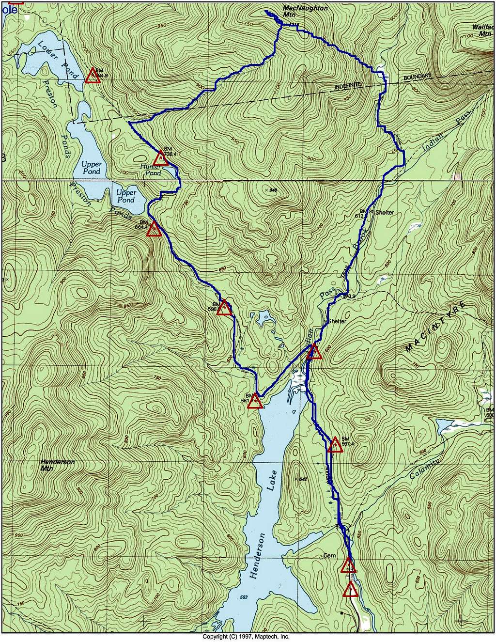 Topo Map of MacNaughton Route