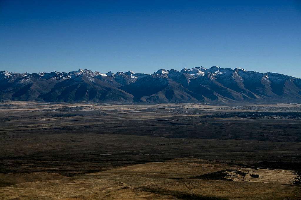 Ruby Mountains from Elko Mountain summit