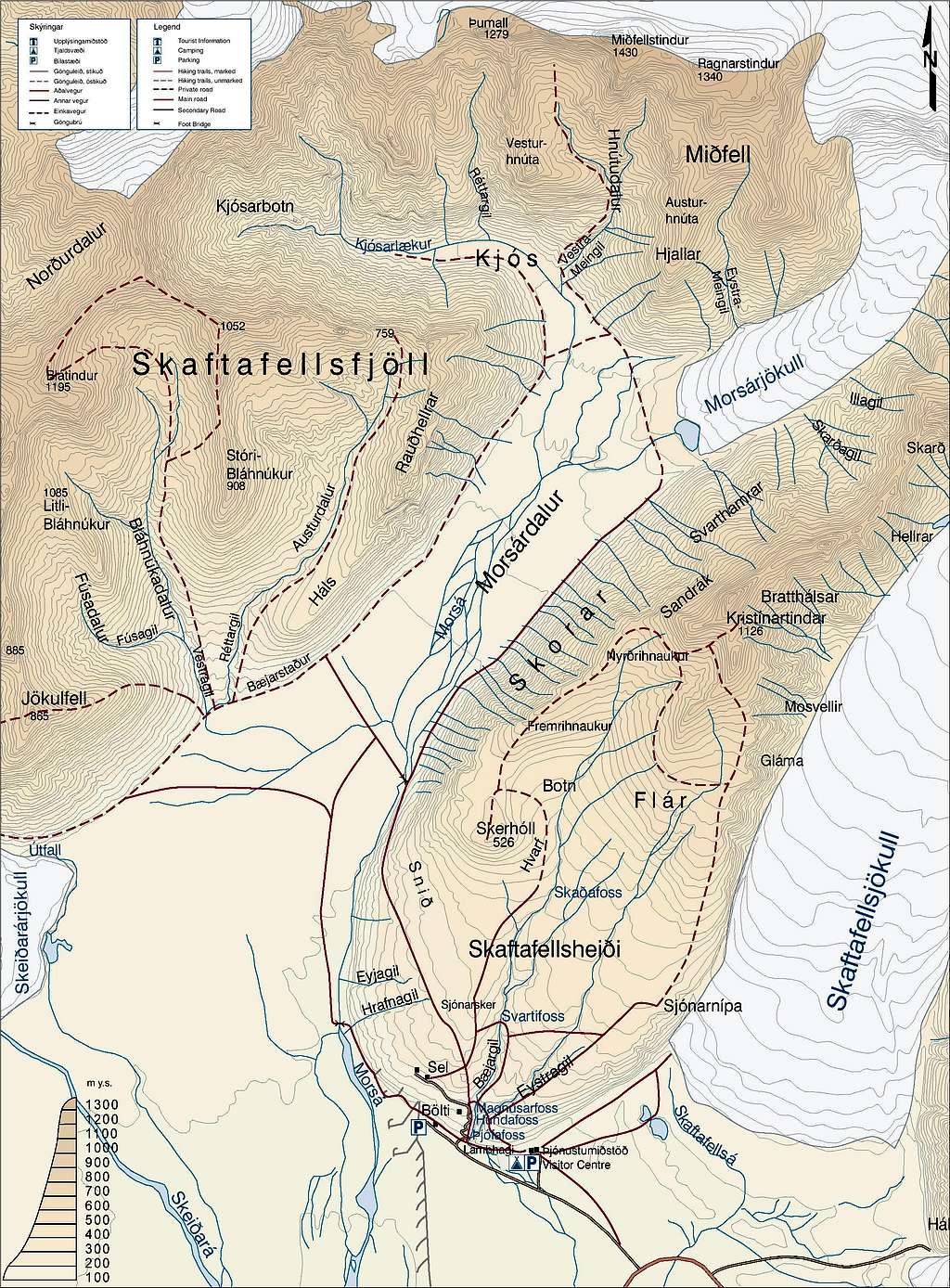 A map of Skaftafell
