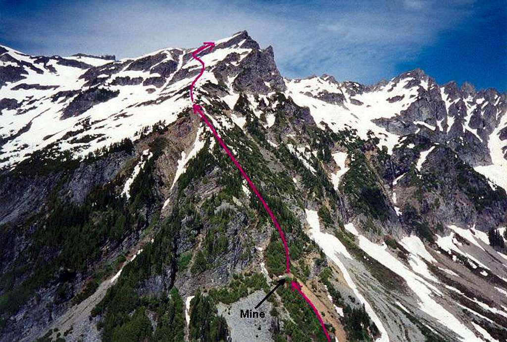 The route up the West Rib of...