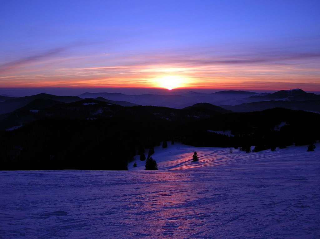 Winter sunset in Black Forest