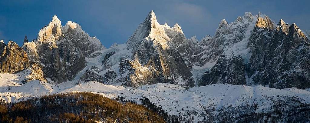 The Chamonix Aiguilles after a winter storm