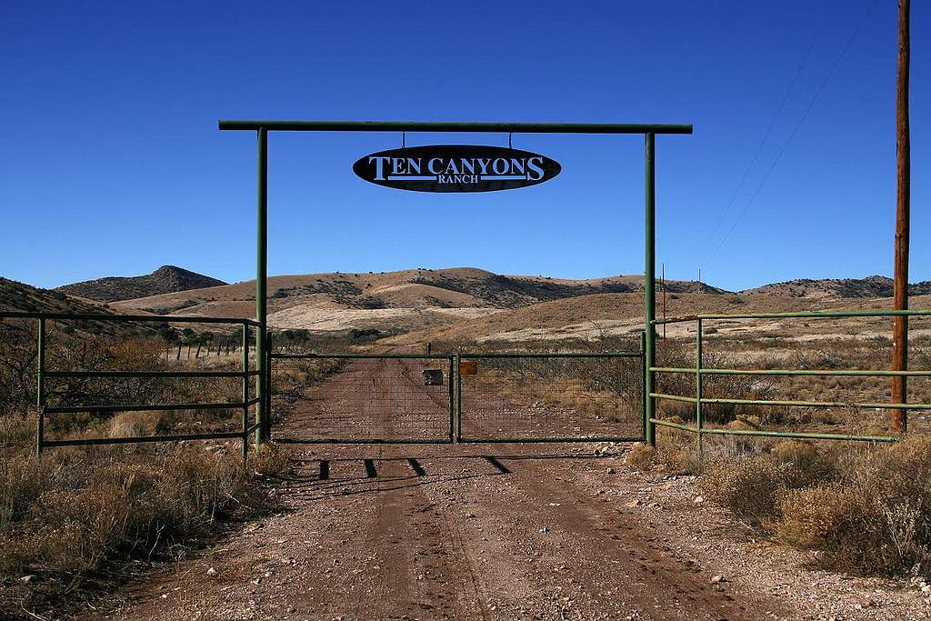 Ten Canyons Ranch gate