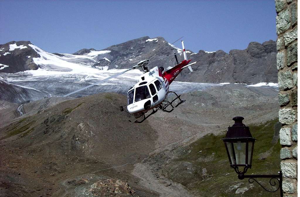 Helicopter in front of La Luette