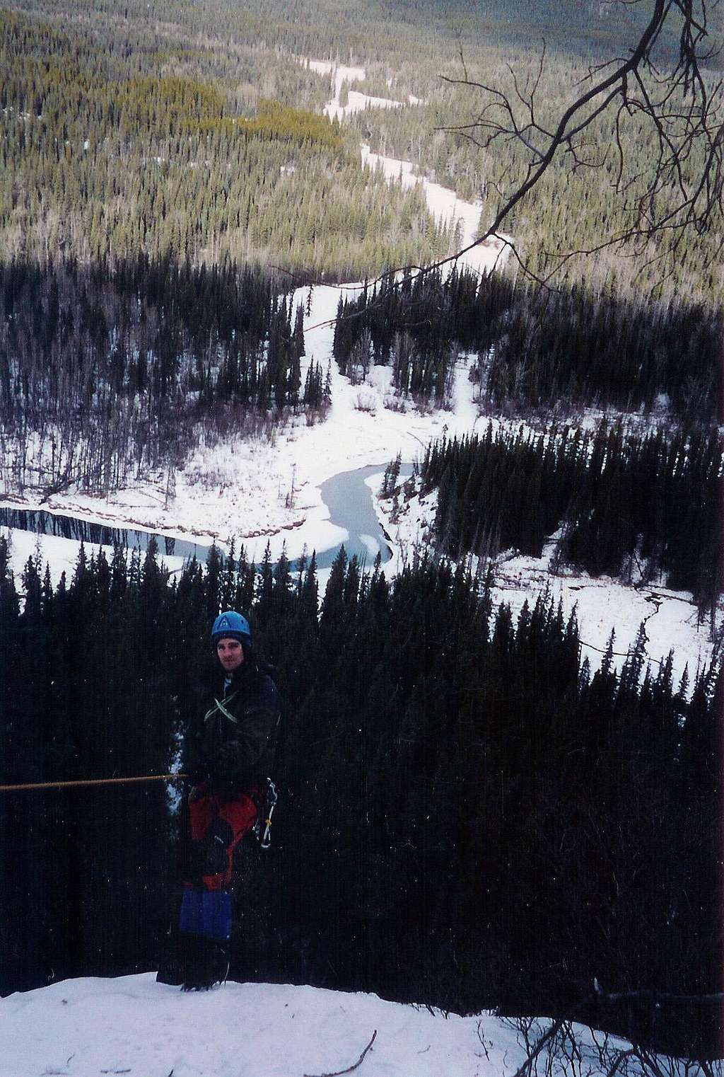 Rappeling the Top Pitch Rock Lake Falls - Hinton