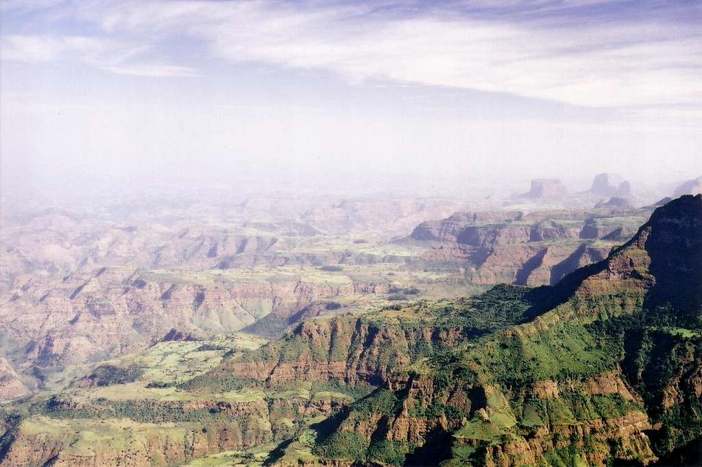 View from the Northern escarpment of the Simien Mountains