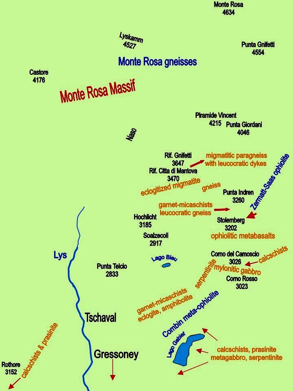 Geology of Monte Rosa Massif