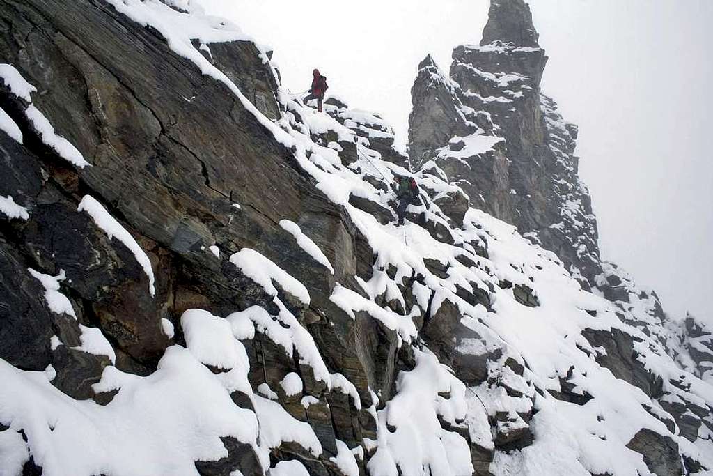 Ascent on summit ridge