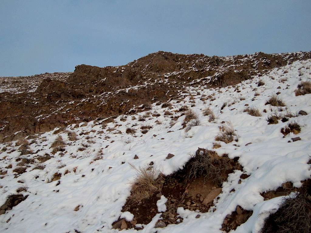 Cliffs below the true summit