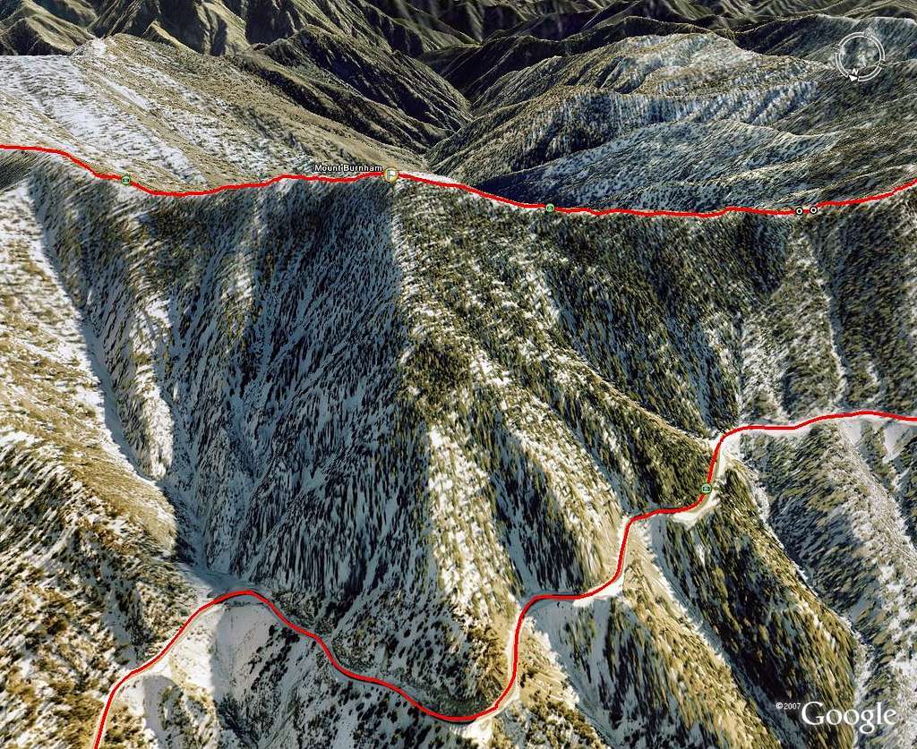Mount Burnham Google earth Image