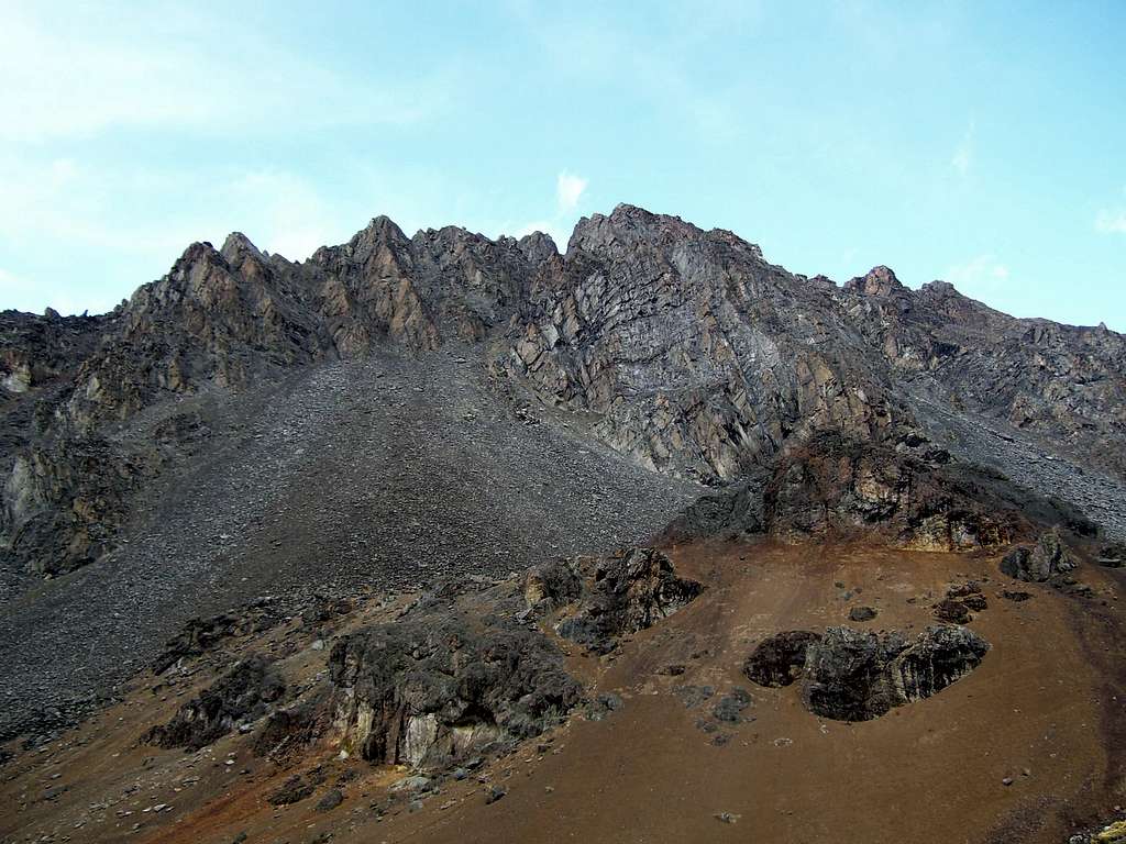 Rugged peaks west of Cerani