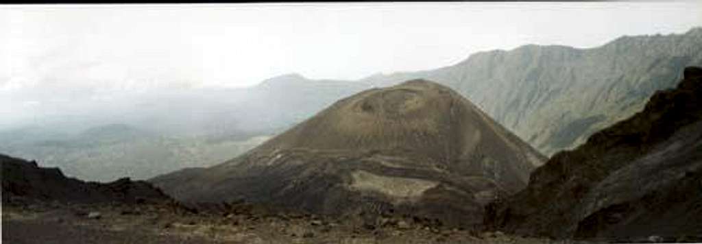 Ash cone of the Meru volcano,...