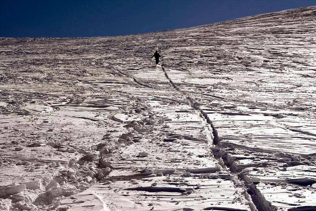 Descent through Riesferner glacier