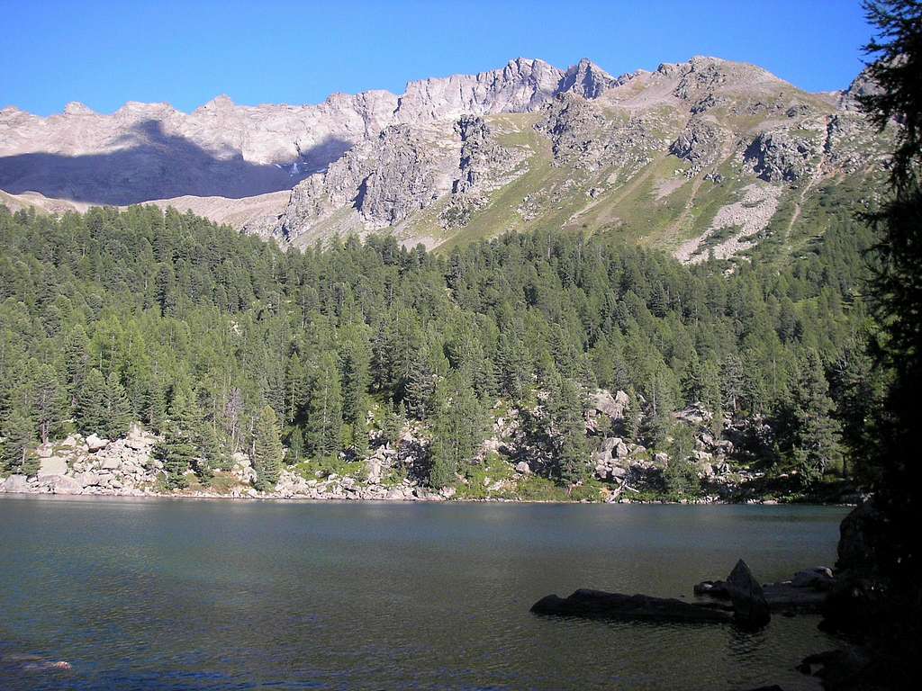 Lake nearby Piz Paradisin 3302m