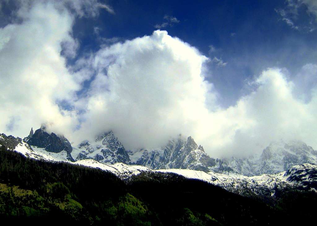 Aiguilles in Clouds...