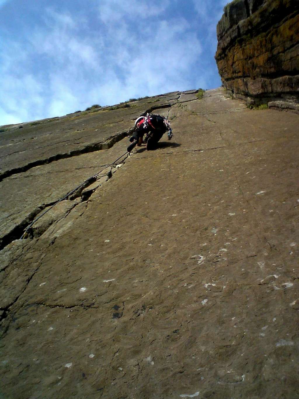 Trad climb in the UK