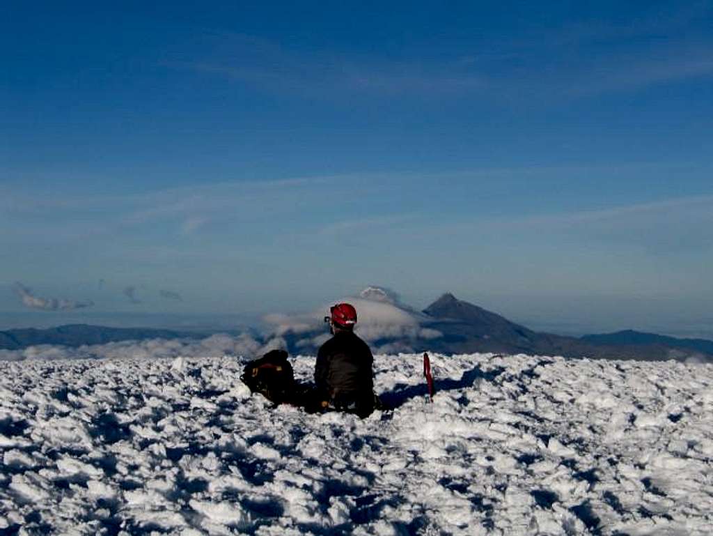 On the summit of Cotopaxi...