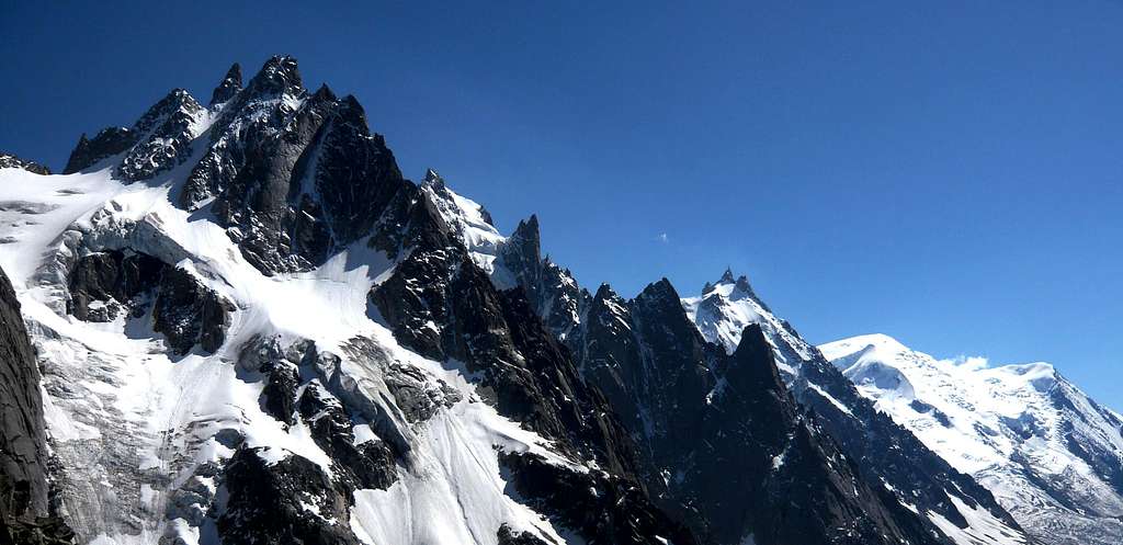Les Aiguilles with Mont Blanc