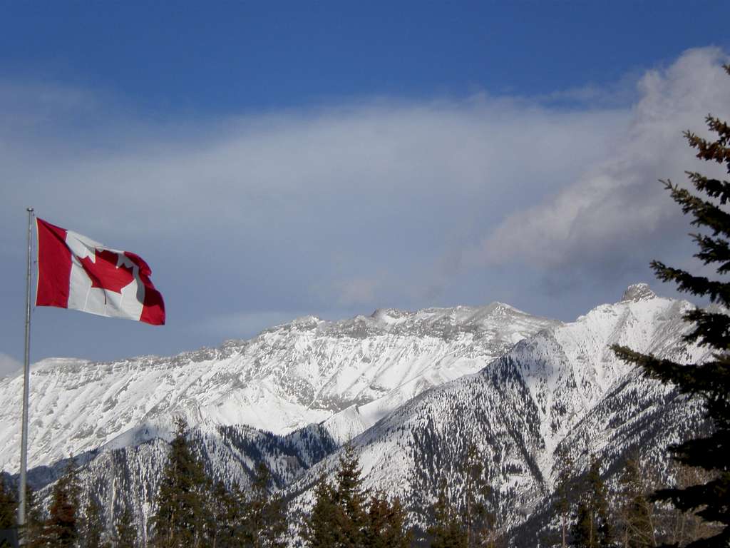 The Canadian Flag at the world Cup Nordic Races