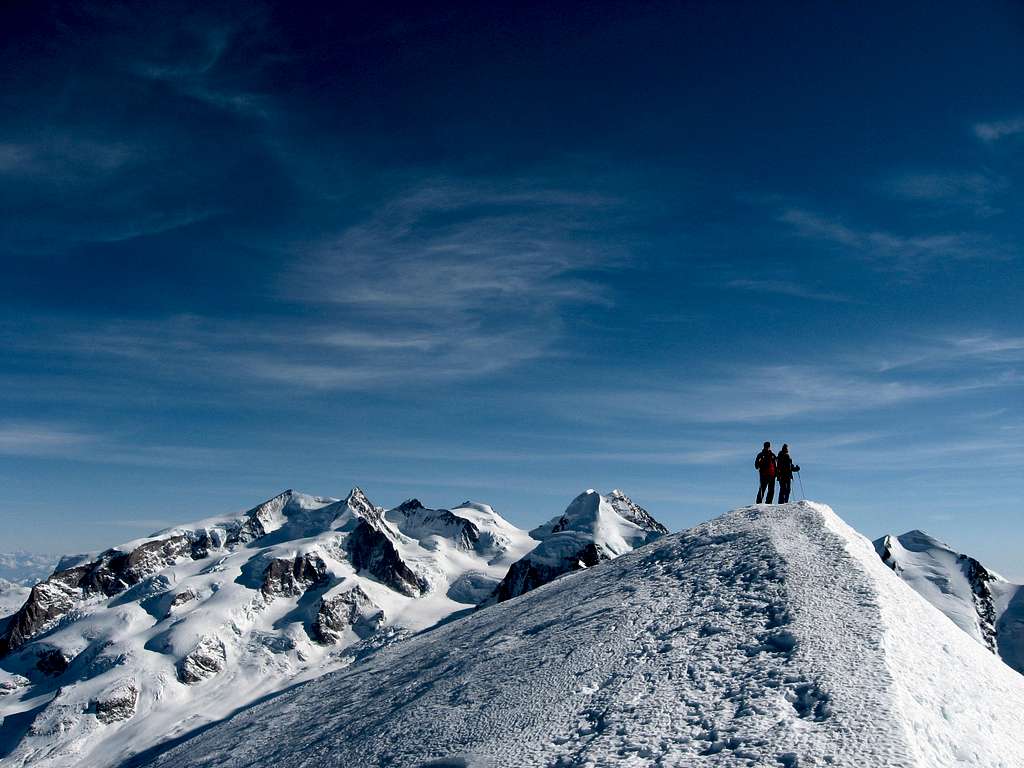 On the summit of the Breithorn