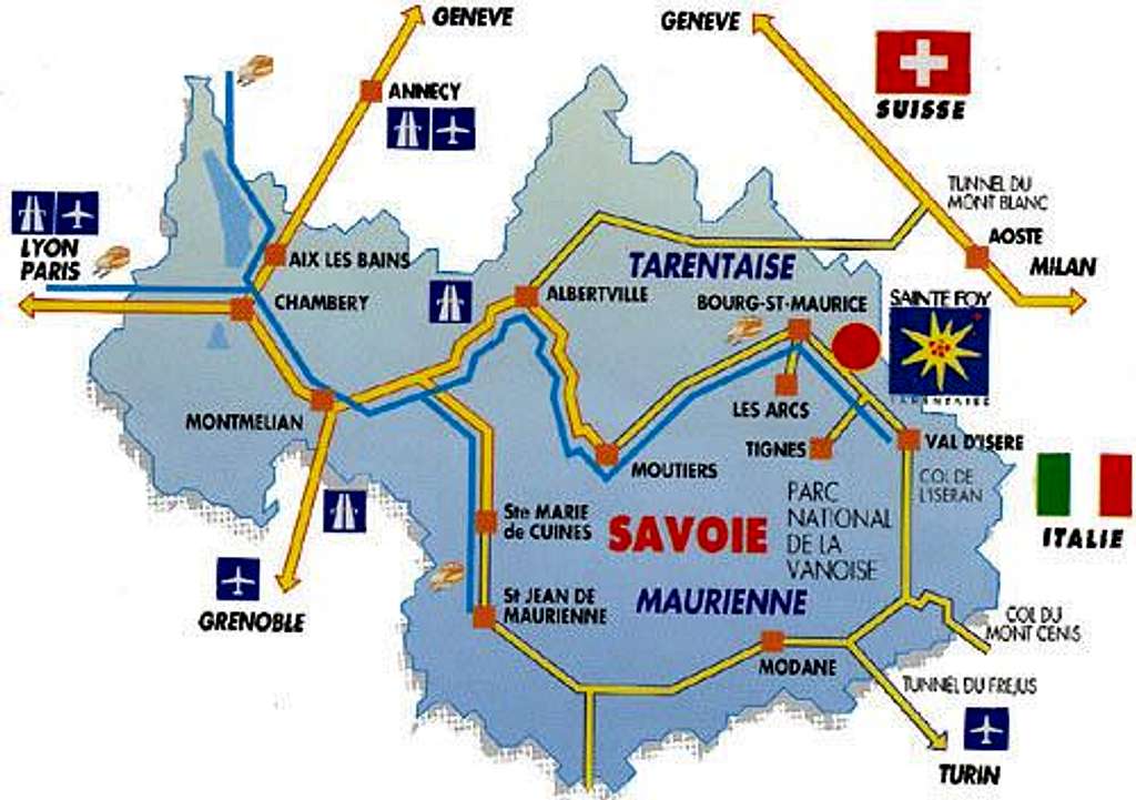 Access map to Sainte Foy...